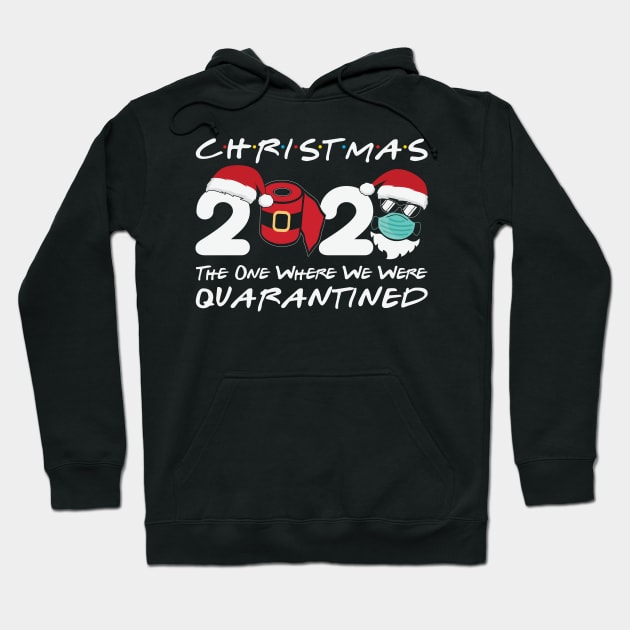 Christmas 2020 Quarantine Christmas Santa Face Wearing Mask Hoodie by DragonTees